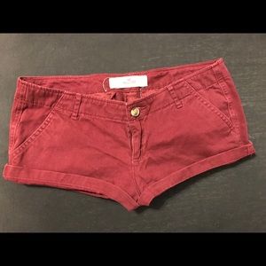 Hollister burgundy shorts size 9